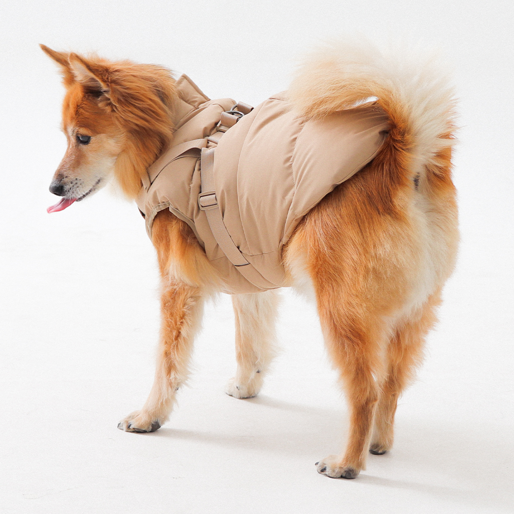 강아지 패딩 하네스 조끼 겨울옷 S