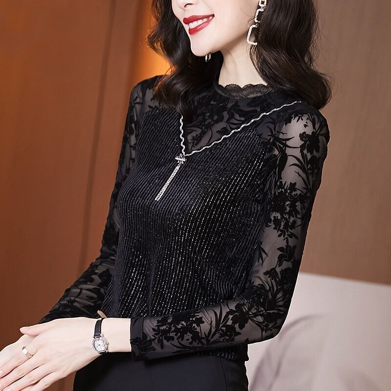 여성 공연복 줌바 긴팔 상의 라인 댄스복 - 상품 이미지