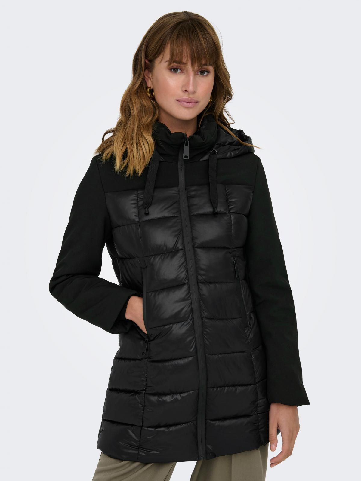 온리 윈드프루프 후드 롱 패딩코트 15294008_2161 BLACK / BLACK - 상품 이미지