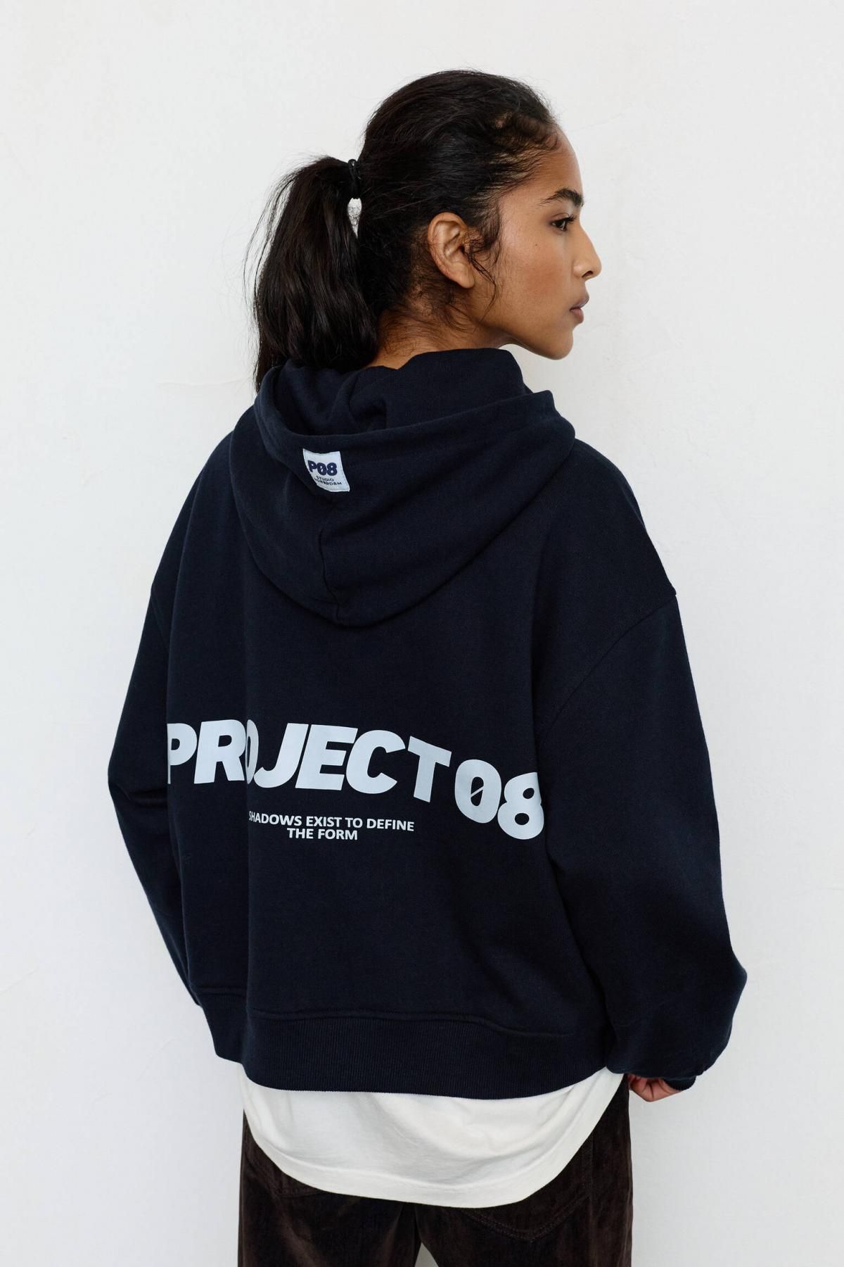 풀앤베어 네이비 그래픽 플리스 후드티 7560/363 NAVY - 상세 이미지 4