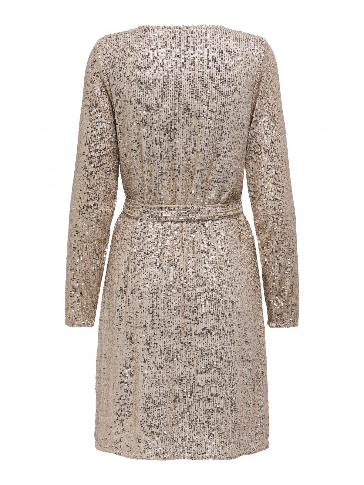 온리 파티 시퀸 벨티드 미니 원피스 15333851_115_1161347 BEIGE / PUMICE STONE - 상세 이미지 5