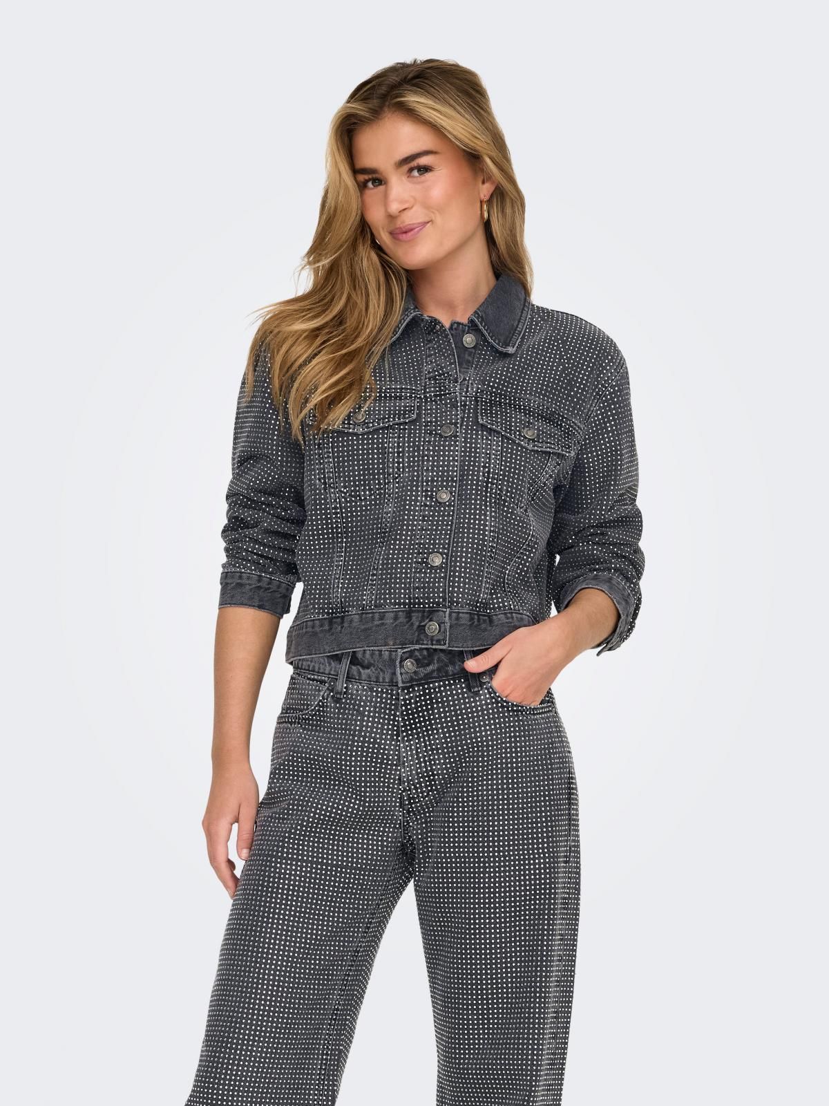온리 테크니컬 데님 재킷 15332586_3601 GREY / GREY DENIM - 상품 이미지