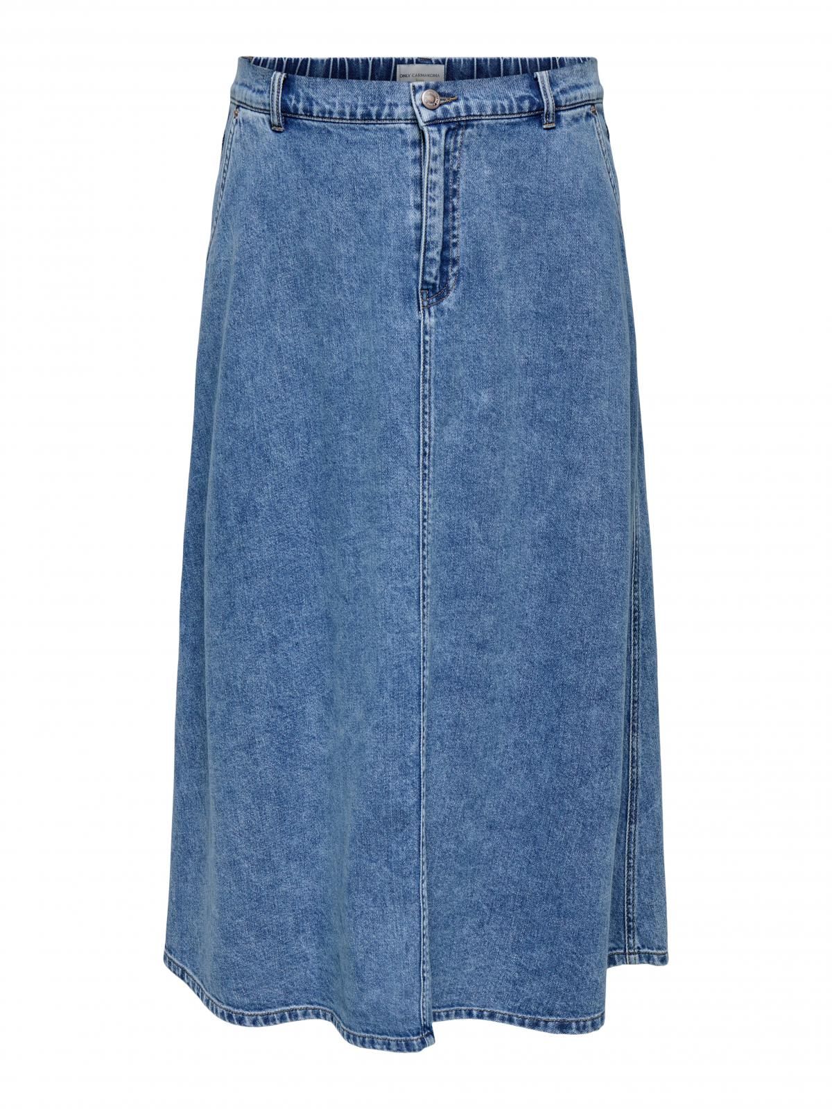 온리 빅사이즈 데님 미디 스커트 벨트루프 15324797_2115 BLUE / MEDIUM BLUE DENIM - 상세 이미지 3
