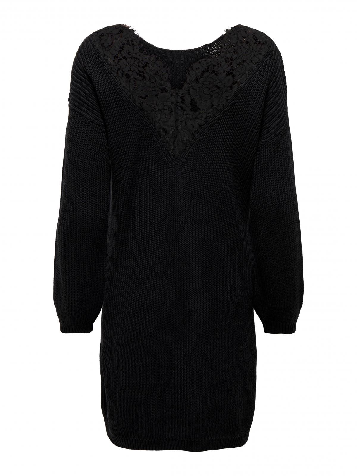 온리 니트 미니 원피스 라운드넥 긴팔 15276602_2161_987598 BLACK / BLACK - 상세 이미지 4