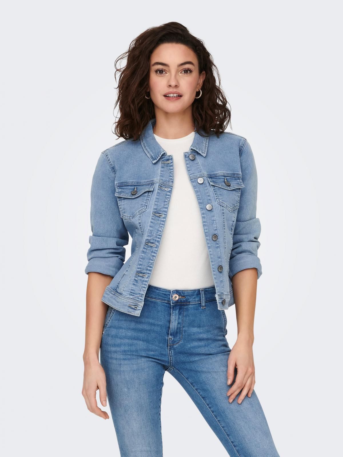 온리 트렌디 데님 숏 재킷 15243147_2116 BLUE / LIGHT BLUE DENIM - 상품 이미지