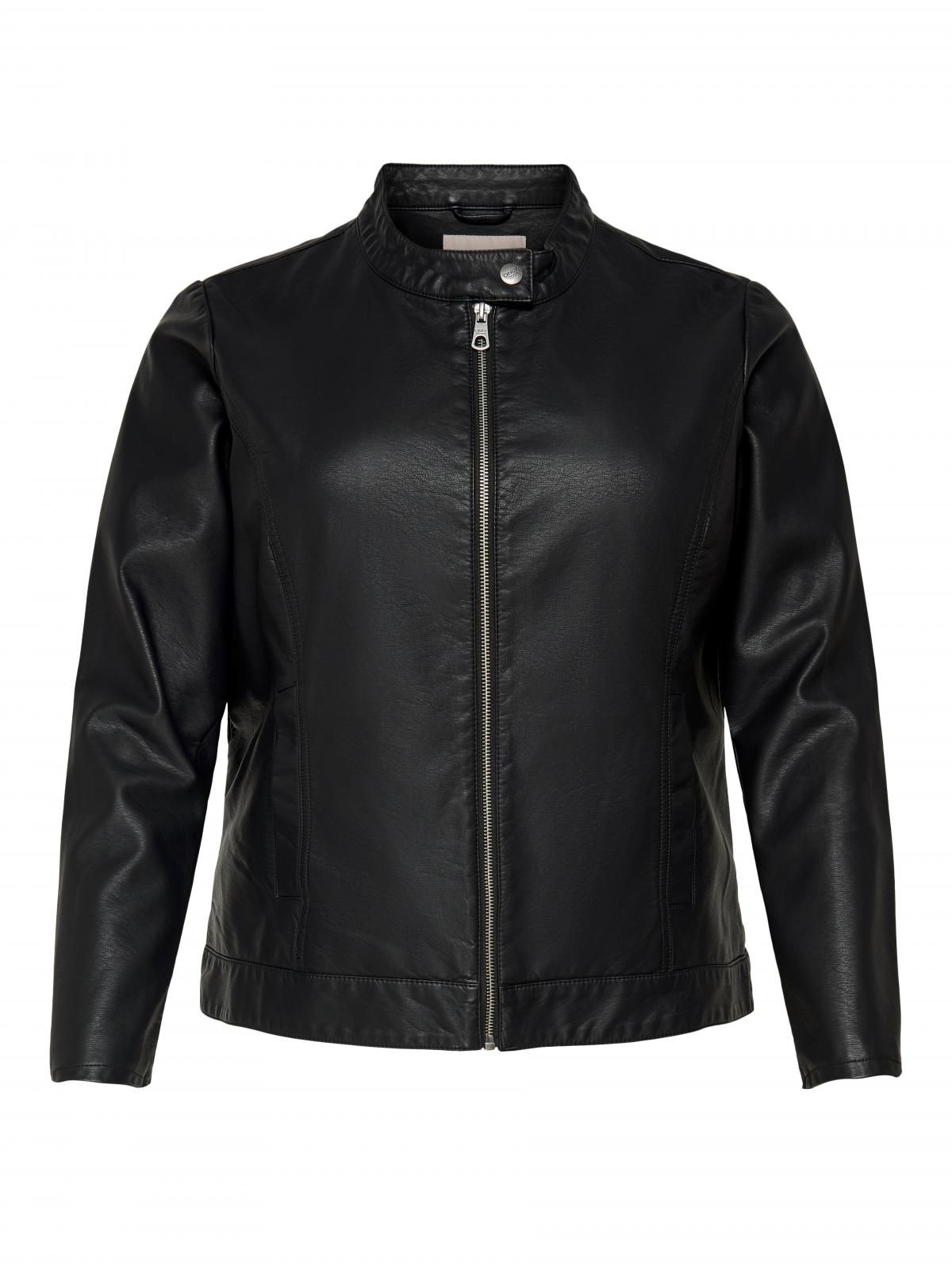 온리 빅사이즈 테크니컬 레더 자켓 하이넥 블랙 15201347_2161 BLACK / BLACK - 상세 이미지 3