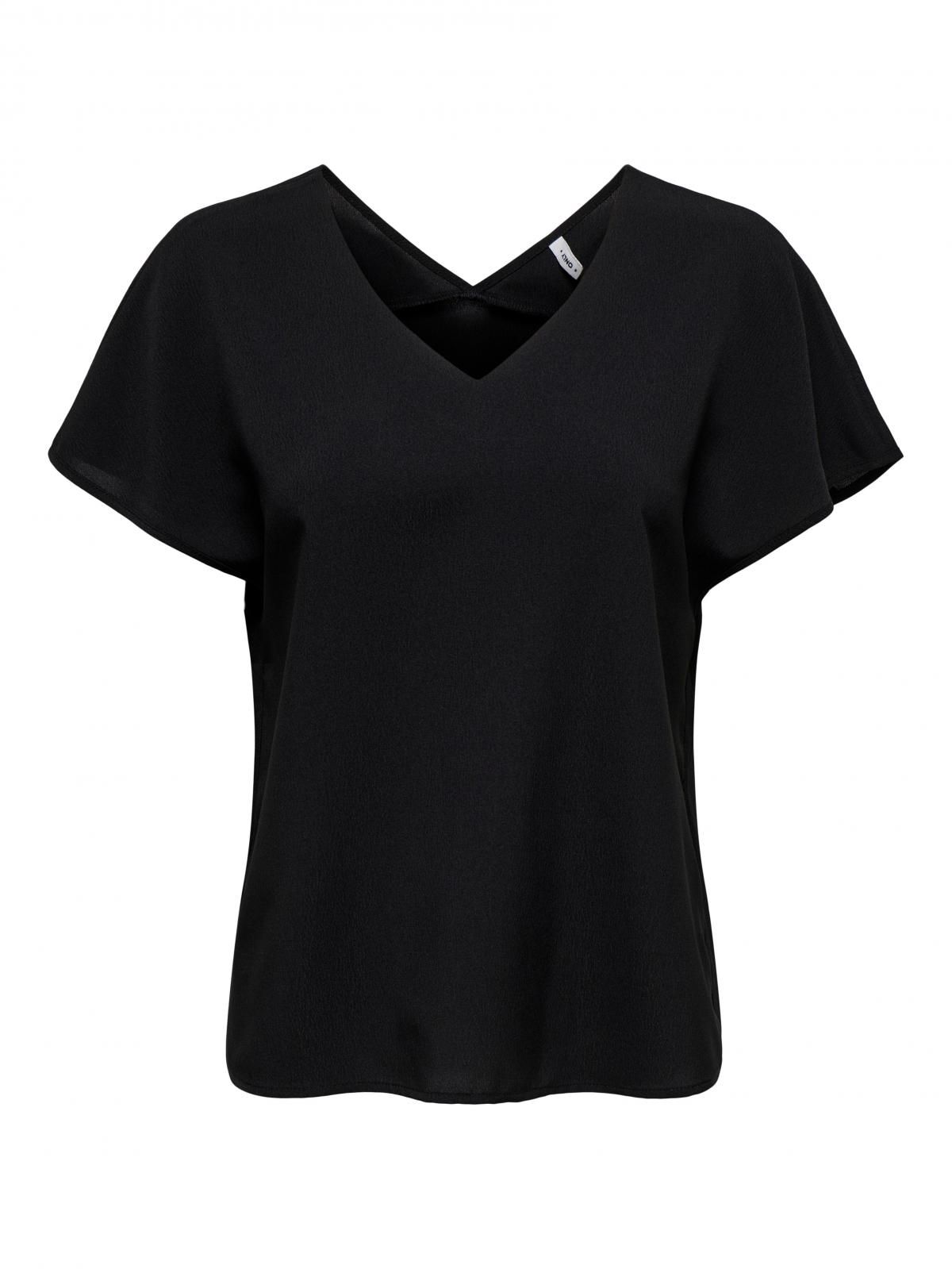온리 베이직 블랙 브이넥 반팔 티셔츠 15342641_2161 BLACK / BLACK - 상세 이미지 3