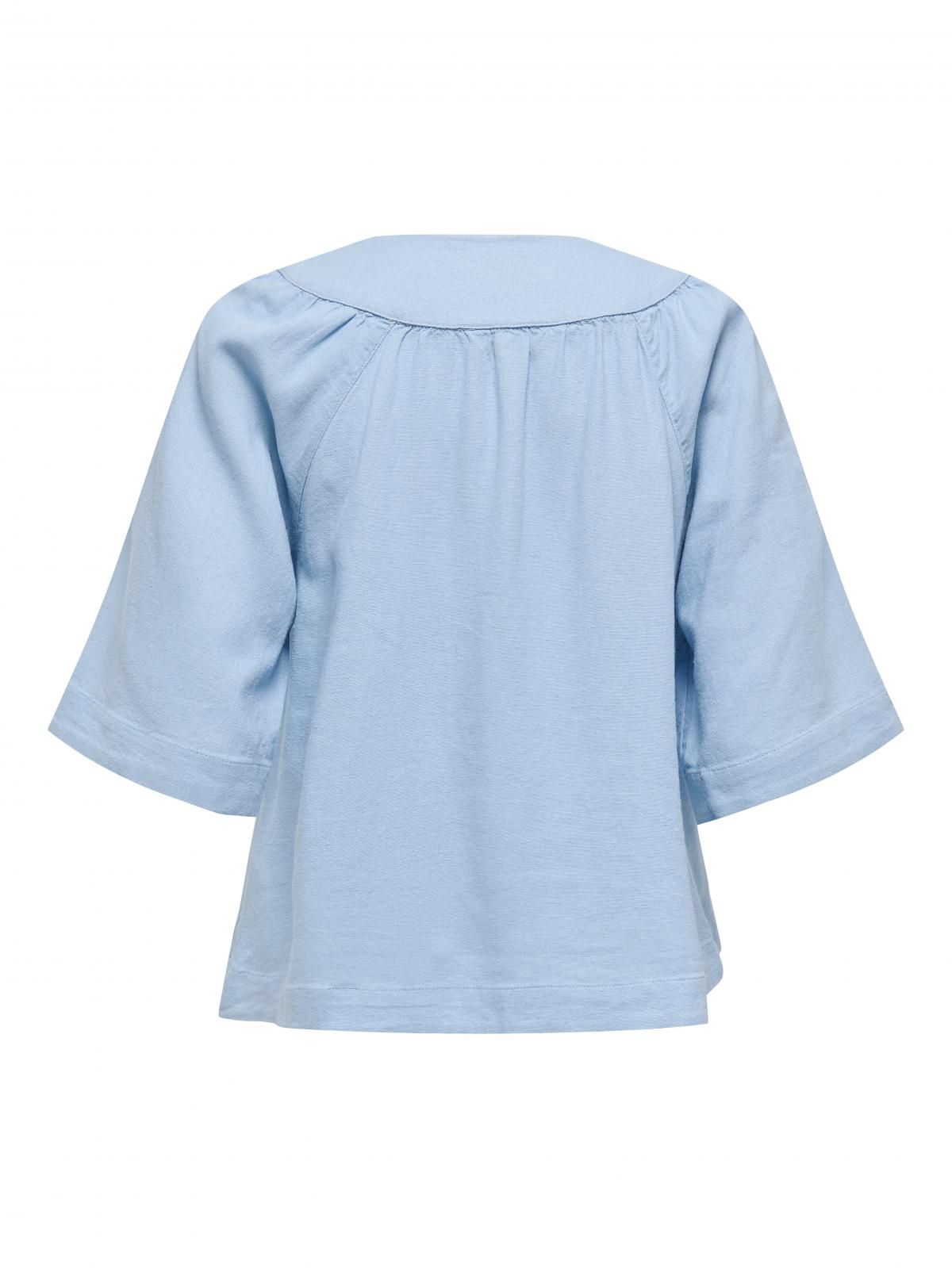 온리 루즈핏 브이넥 테크니컬 반팔 티셔츠 15338746_1243 BLUE / CASHMERE BLUE - 상세 이미지 4