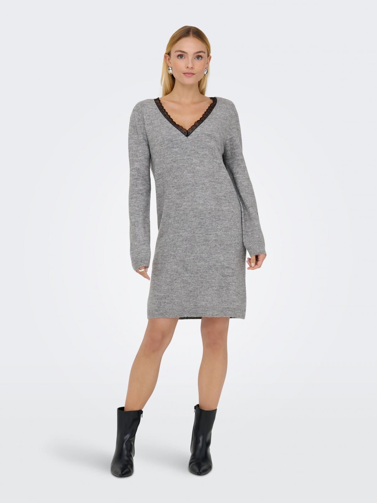 온리 니트 미니 원피스 레이스 디테일 15358612_2381_1224806 GREY / LIGHT GREY MELANGE - 상세 이미지 2
