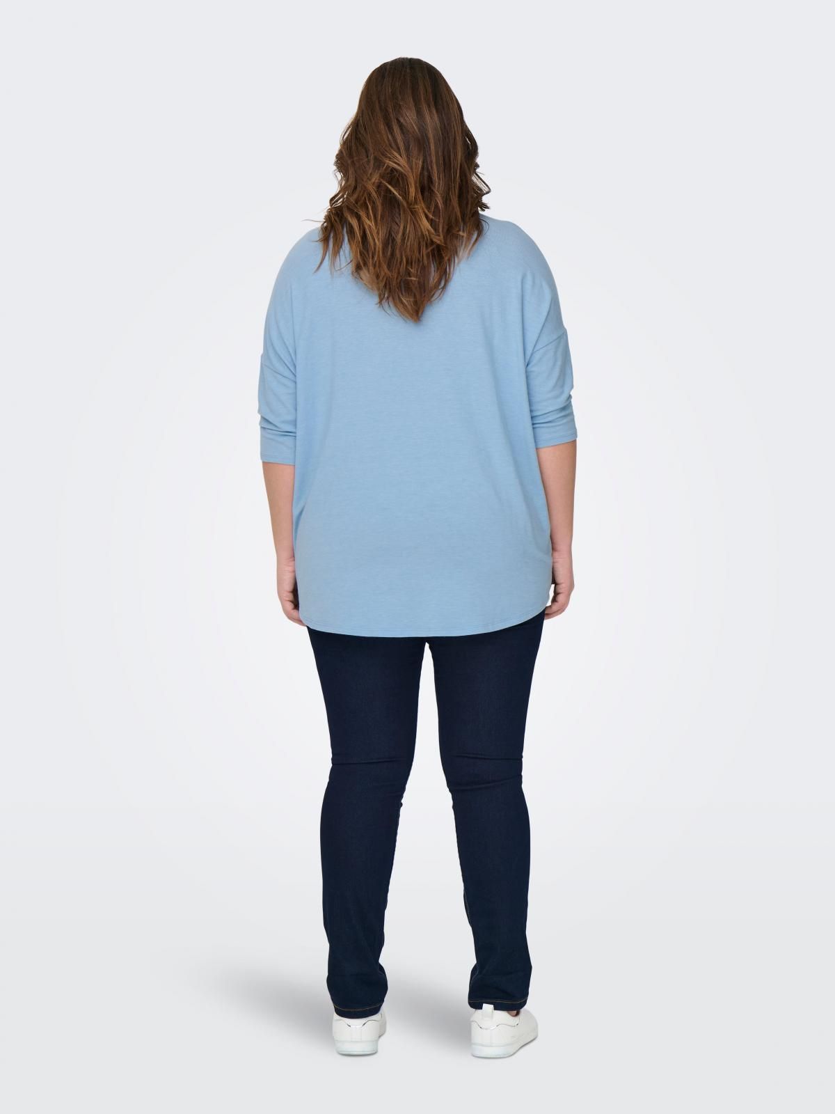 온리 빅사이즈 소프트 저지 7부 티셔츠 15229806_3013 BLUE / SOFT CHAMBRAY - 상세 이미지 2