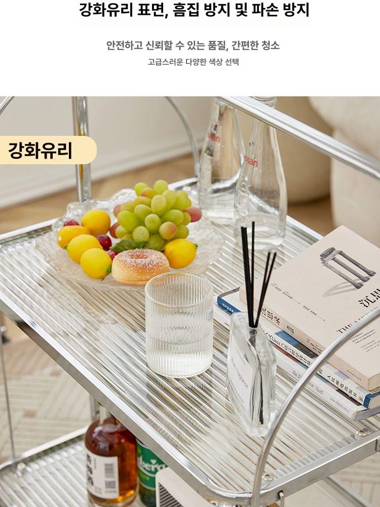 접이식 트롤리 미드센추리 거실 웨건 카페 인테리어 이동식 선반 - 상세 이미지 5