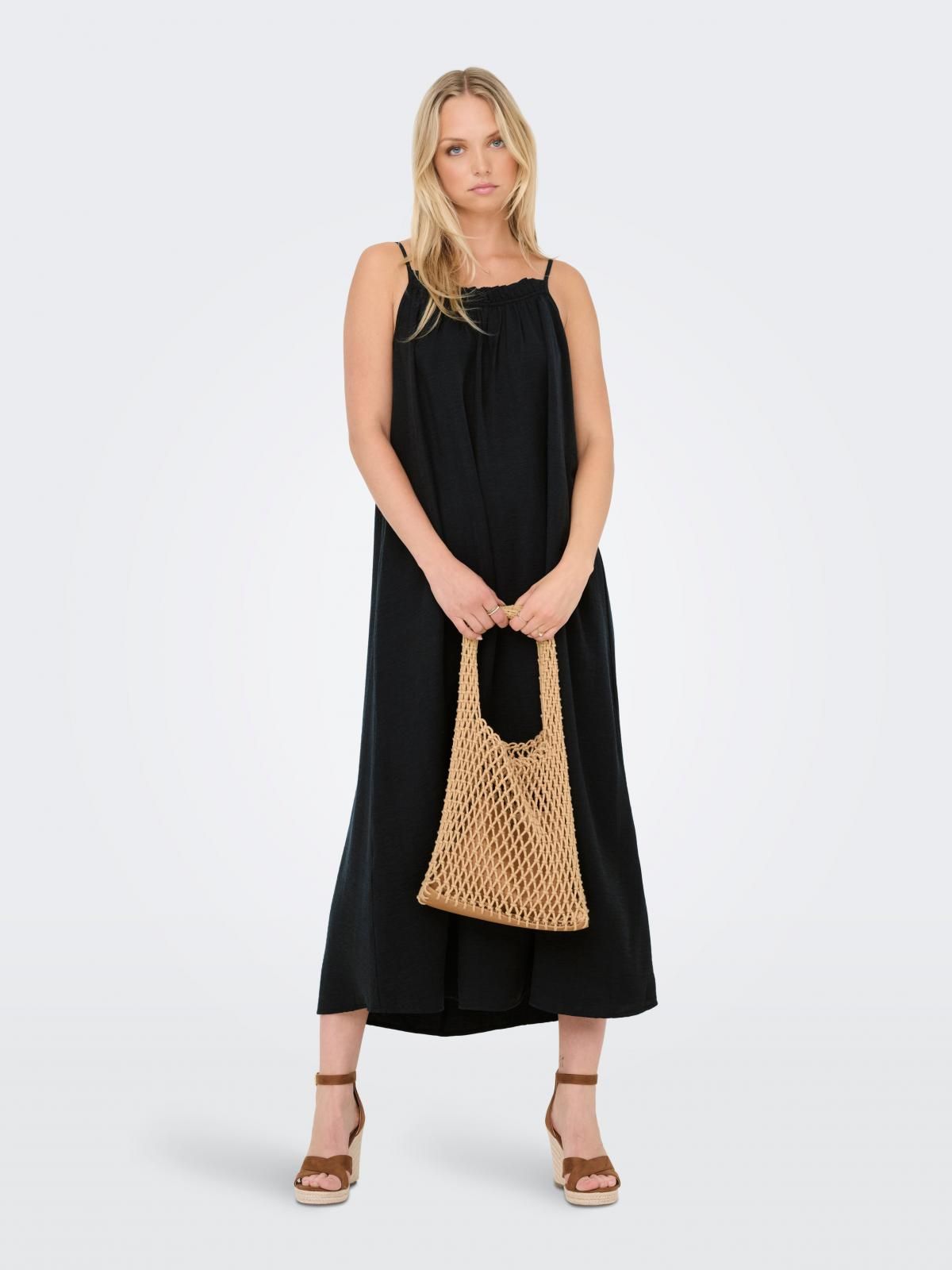 온리 베이직 슬리브리스 롱 원피스 15367168_2161 BLACK / BLACK - 상세 이미지 5