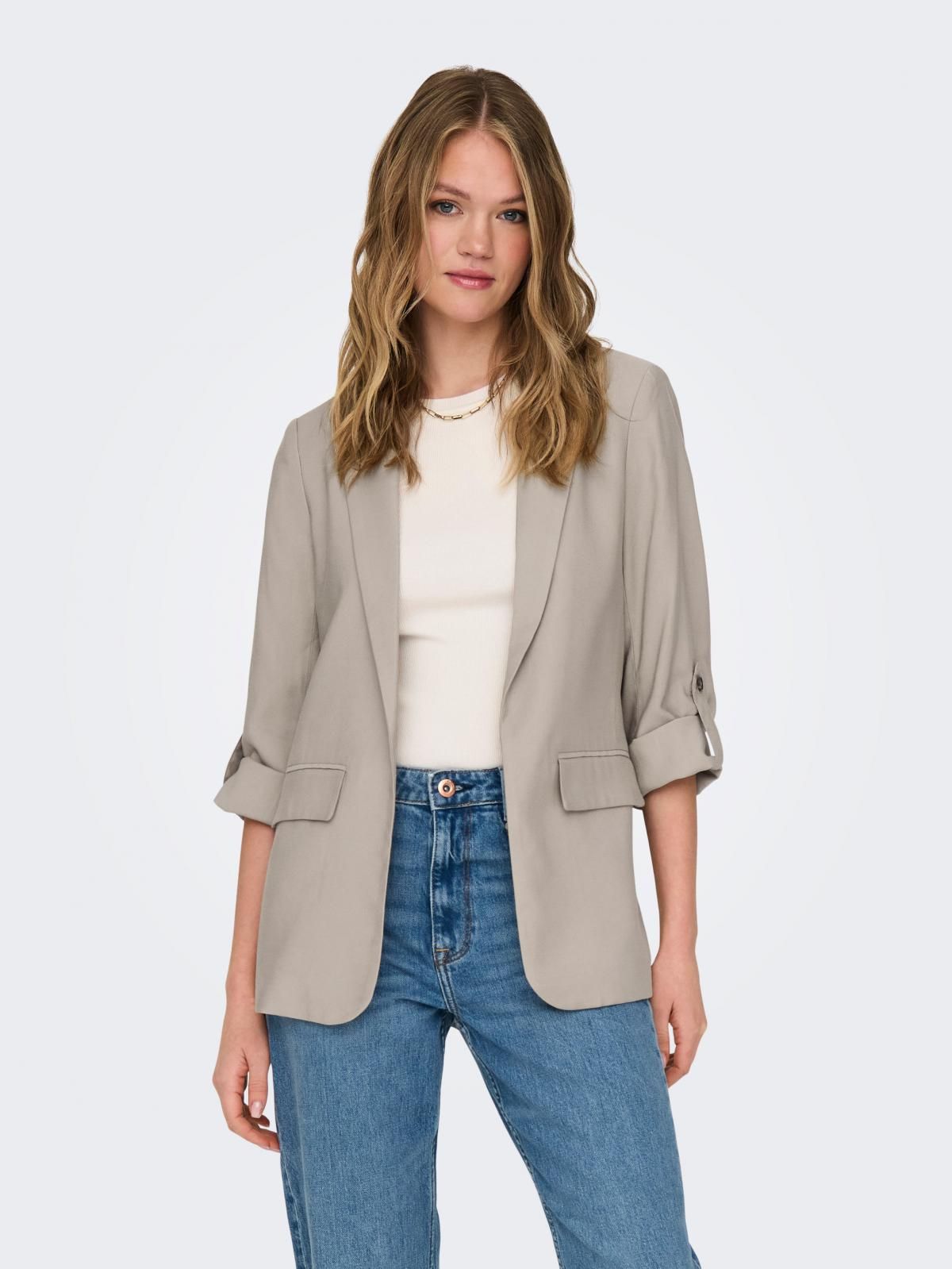 온리 테크니컬 루즈핏 롱 블레이저 15310839_4481 GREY / PURE CASHMERE - 메인 이미지