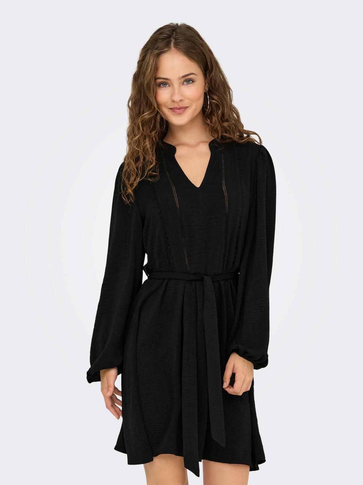 제이디와이 브이넥 벨트 미니 원피스 15355363_2161 BLACK / BLACK - 상품 이미지