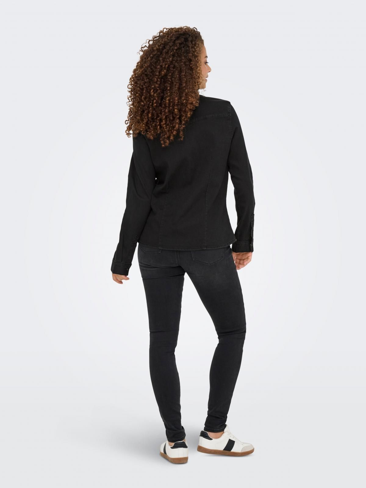 온리 스터드 장식 블랙 데님 셔츠 15352341_2103 BLACK / BLACK DENIM - 상세 이미지 2