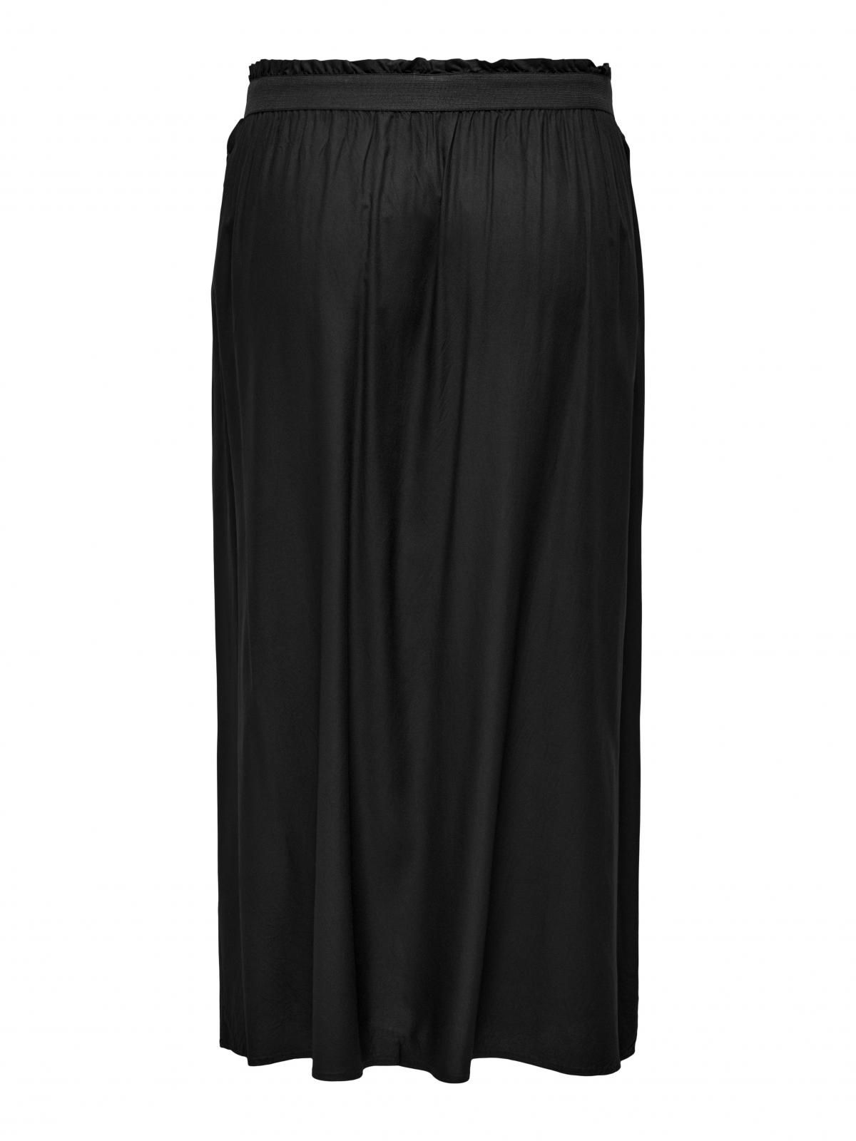 온리 빅사이즈 밴딩 블랙 롱 스커트 15316019_2161 BLACK / BLACK - 상세 이미지 4