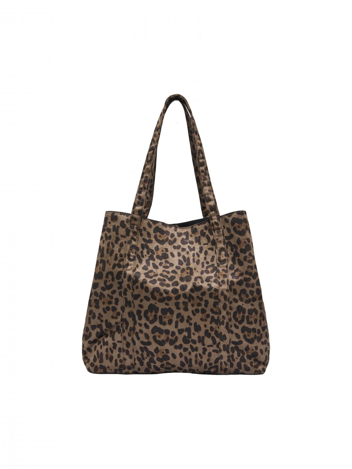 온리 레오파드 패턴 쇼퍼백 15361682_120_1231581 GREY / WALNUT - 상품 이미지