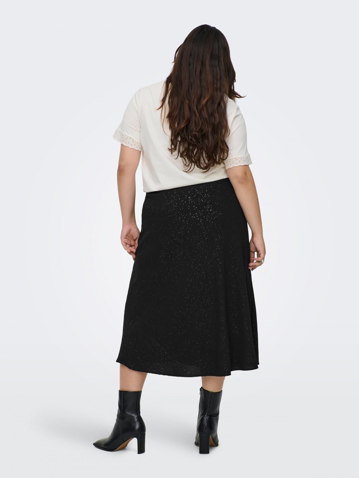 온리 빅사이즈 글리터 미디 스커트 15358827_2161_1223706 BLACK / BLACK - 상세 이미지 2