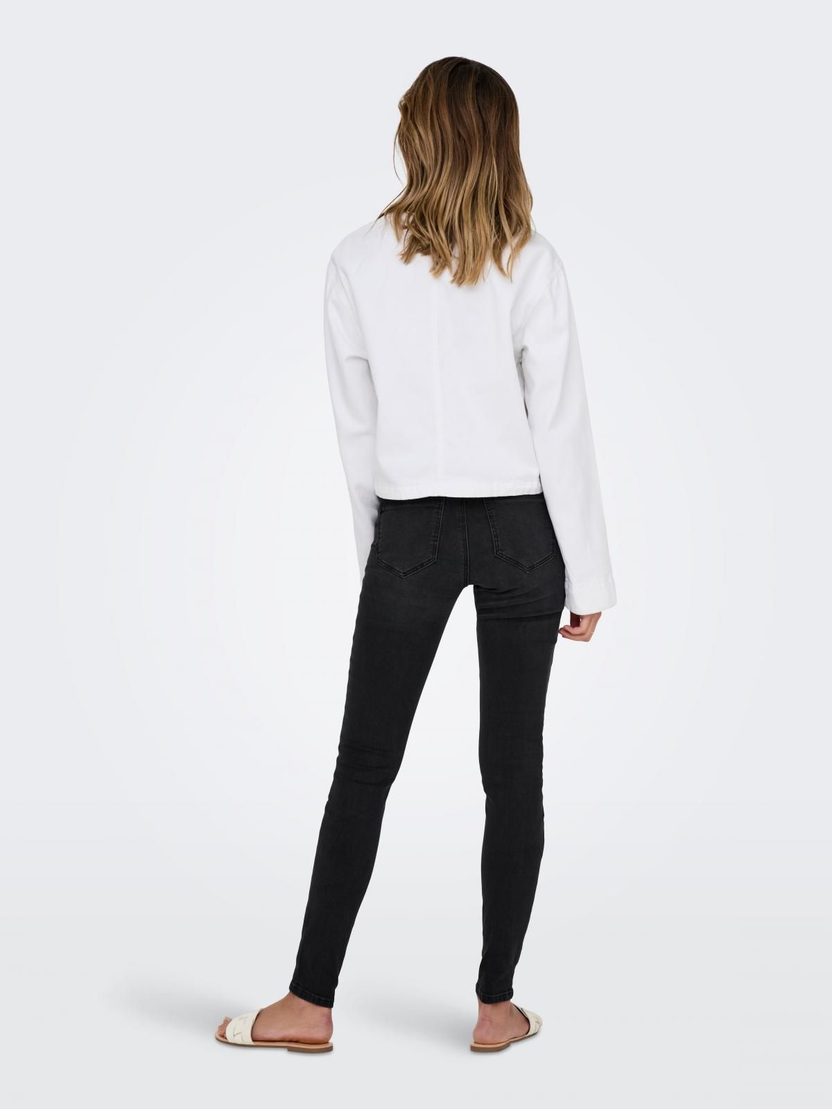 온리 화이트 라운드넥 데님 재킷 15357224_2107 WHITE / WHITE DENIM - 상세 이미지 2