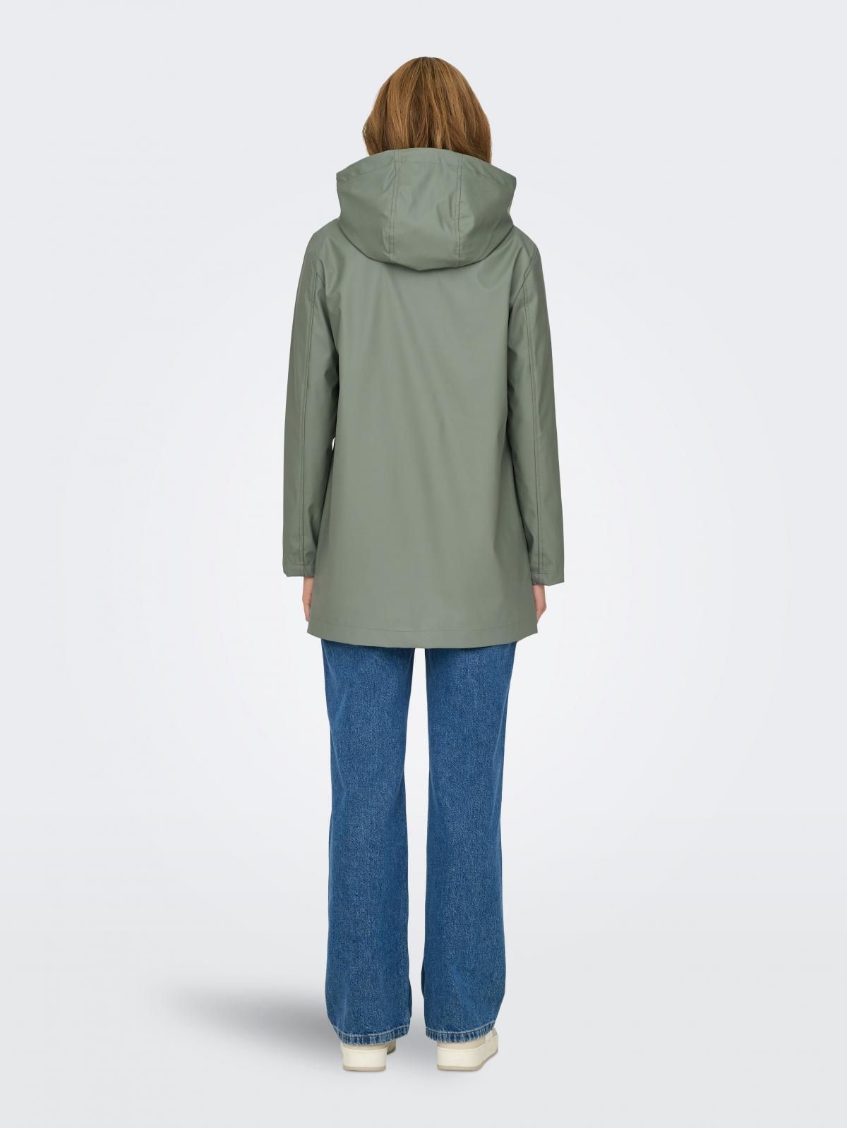 온리 테크니컬 방수 후드 레인코트 15261734_2040 GREEN / AGAVE GREEN - 상세 이미지 2