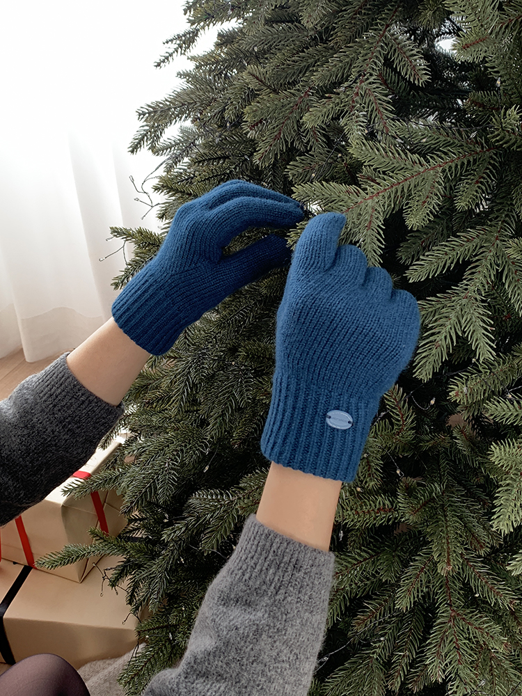 [울100%/무배] 로코 버튼 울 장갑 - 여성 겨울 방한 핑거홀 니트 손가락구멍 숏글러브