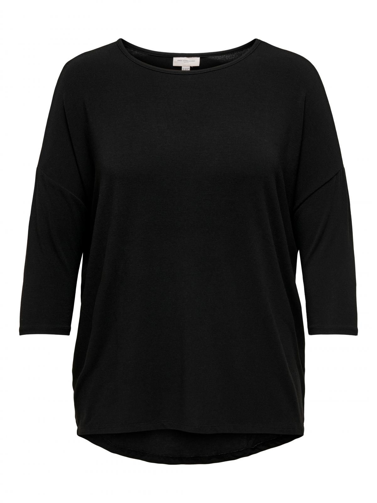 온리 루즈핏 라운드넥 7부 티셔츠 15229806_2161 BLACK / BLACK - 상세 이미지 3