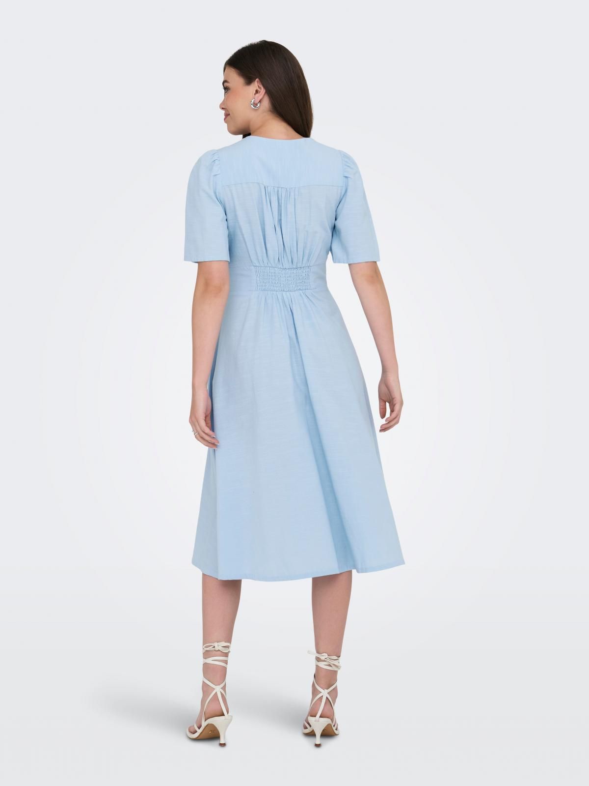 제이디와이 데일리 브이넥 플레어 미디 원피스 15367092_1966 BLUE / CHAMBRAY BLUE - 상세 이미지 2