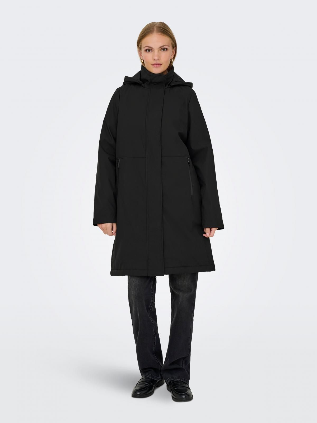 온리 테크니컬 후드 롱 파카 15363184_2161 BLACK / BLACK - 상세 이미지 5