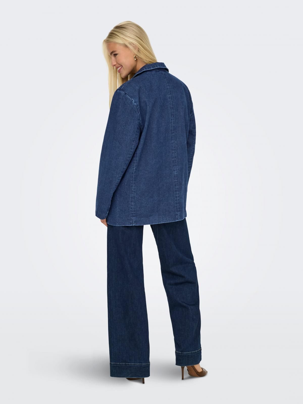 온리 데님 오버핏 테일러드 블레이저 15338592_2115 BLUE / MEDIUM BLUE DENIM - 상세 이미지 2