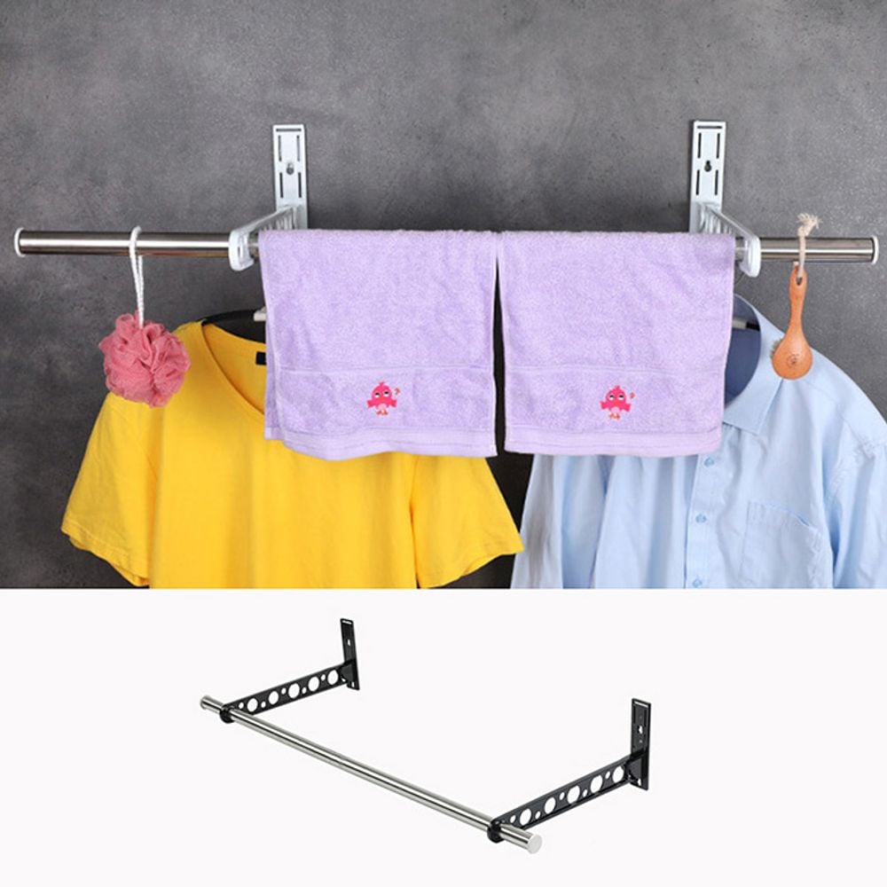 알루미늄 접이식 창틀 빨래건조대 블랙 89cm 세트 - 상품 이미지