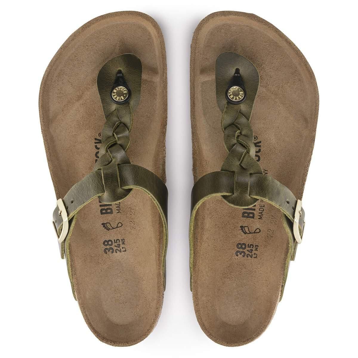 버켄스탁 지제 브레이드 누벅 레더 샌들 올리브 그린 1023969 OLIVE GREEN - 상세 이미지 3