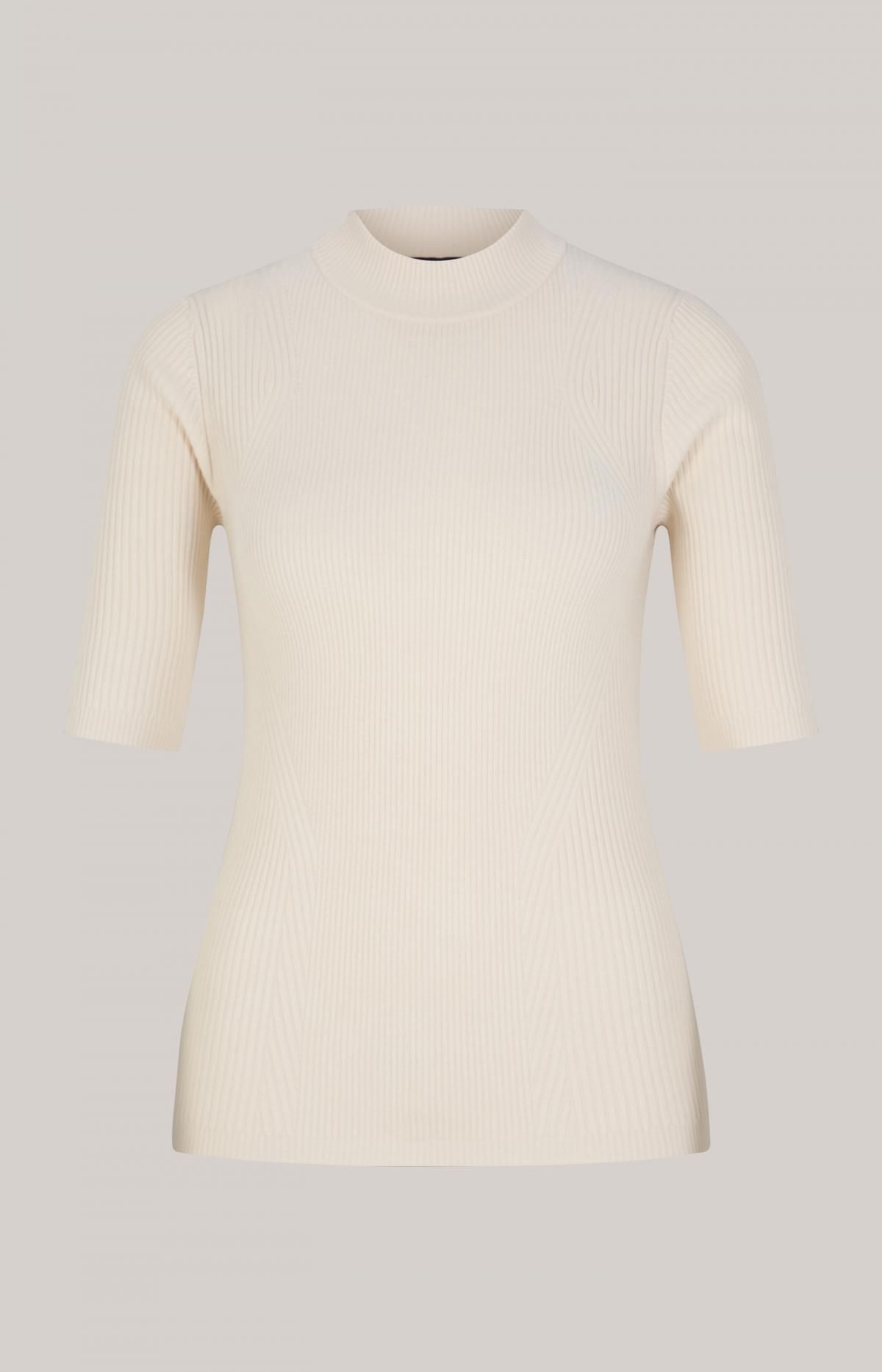 윱 오프화이트 프리미엄 하이넥 반팔 니트 탑 30044776-10009637-102 OFFWHITE - 메인 이미지