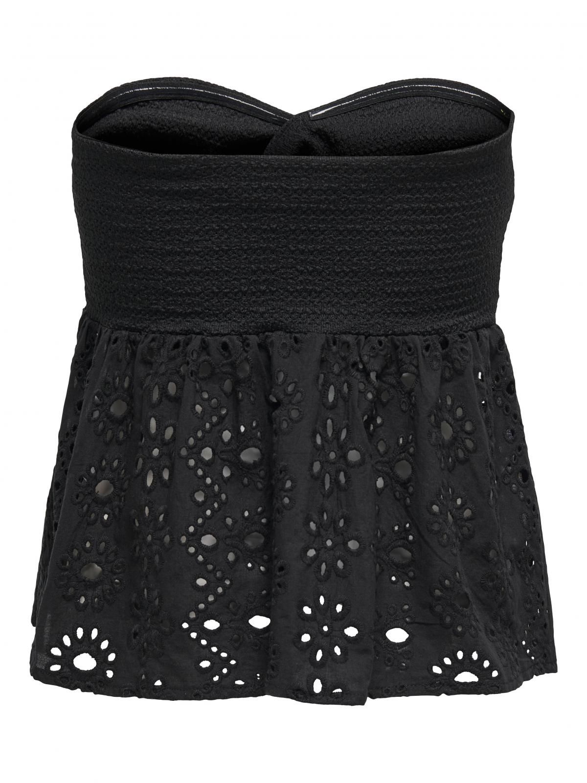 온리 펀칭 자수 튜브탑 오프숄더 블랙 15344871_2161 BLACK / BLACK - 상세 이미지 5