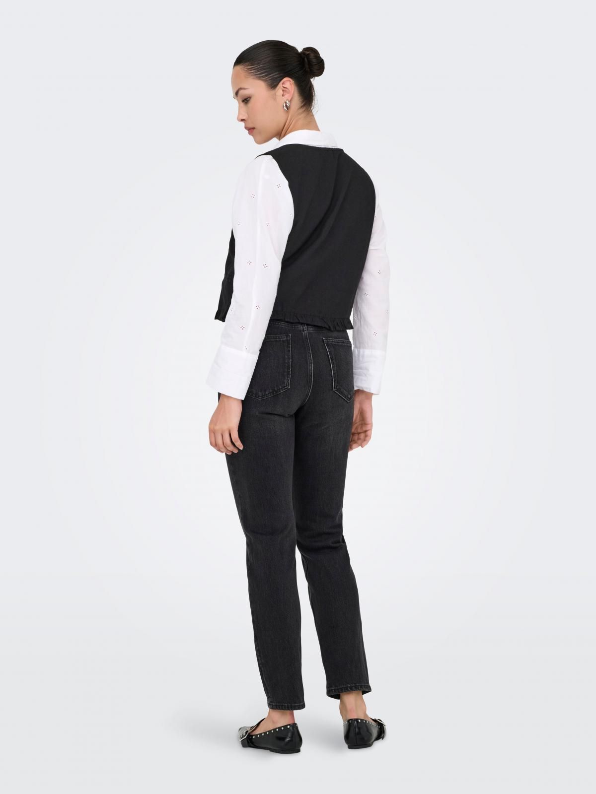 온리 브이넥 레귤러핏 베스트 15346503_2161 BLACK / BLACK - 상세 이미지 2