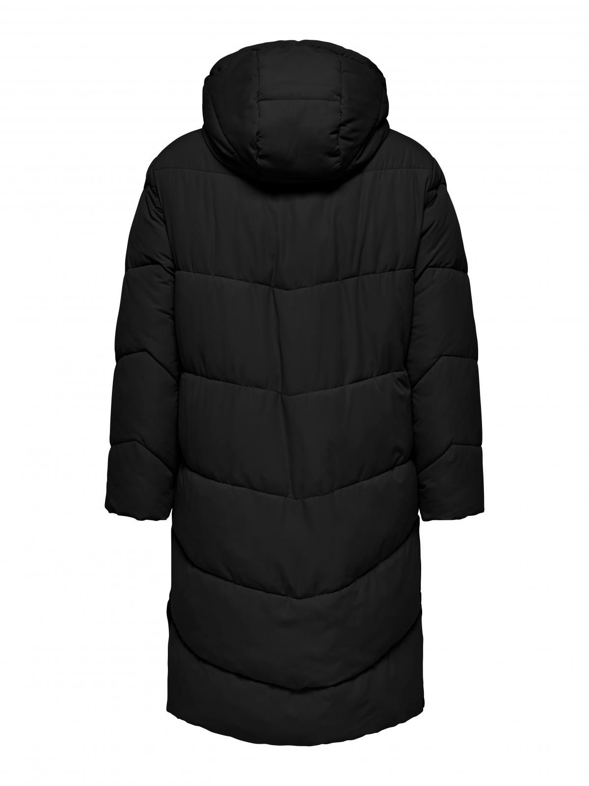 온리 오버핏 테크니컬 후드 롱 패딩코트 15350235_2161 BLACK / BLACK - 상세 이미지 5