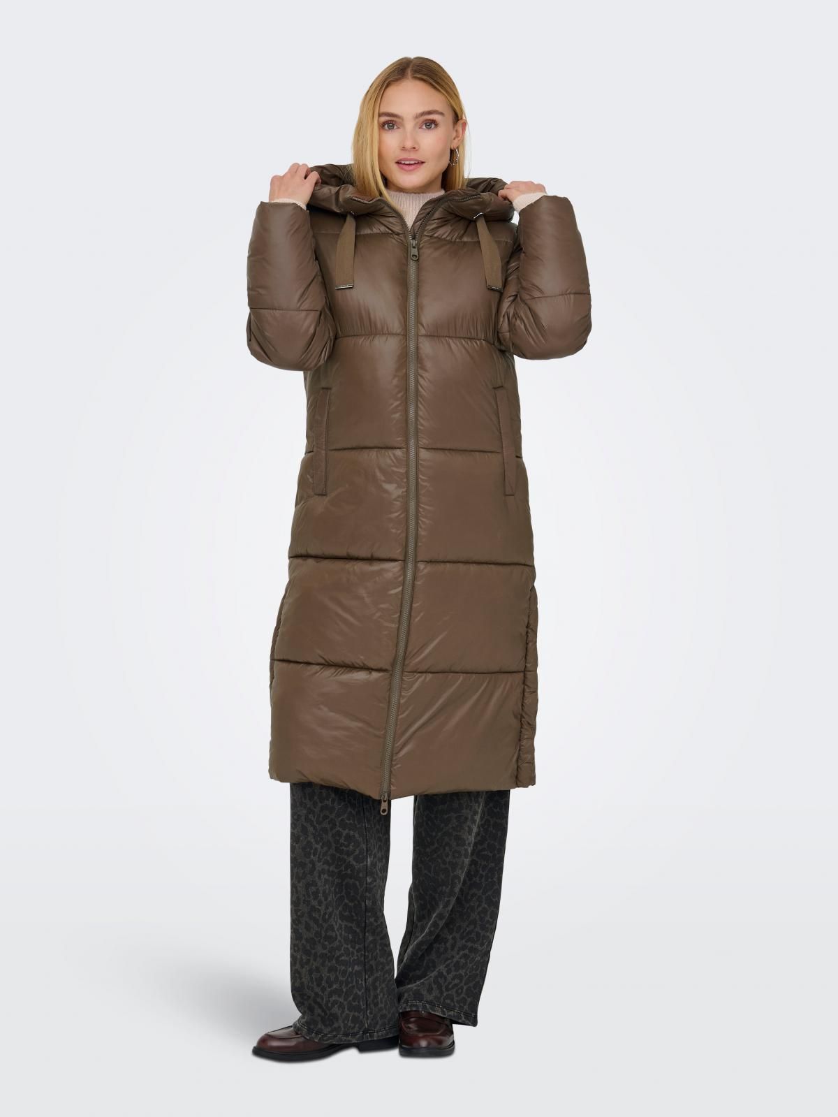 온리 테크니컬 롱 패딩코트 후드 브라운 15373375_271 BROWN / CARAFE - 상품 이미지