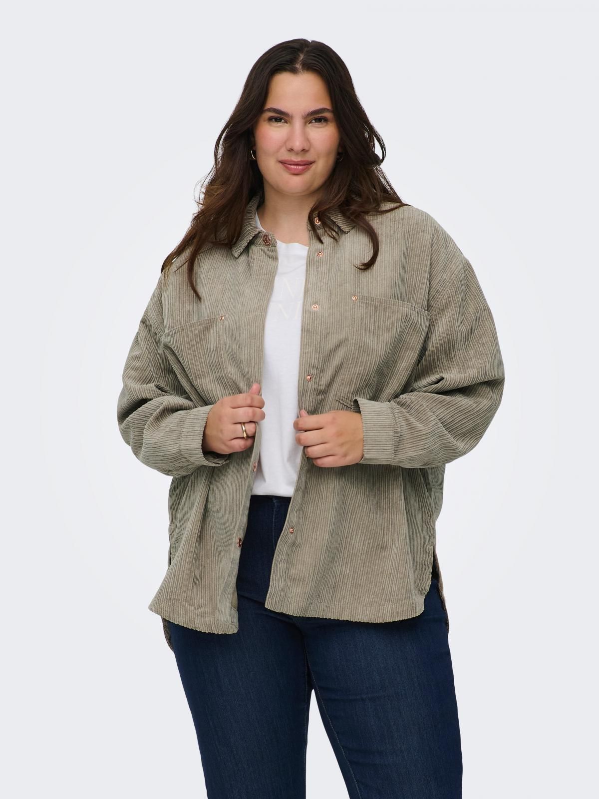 온리 코듀로이 오버사이즈 긴팔 셔츠 15367986_8524 BROWN / WEATHERED TEAK - 상품 이미지