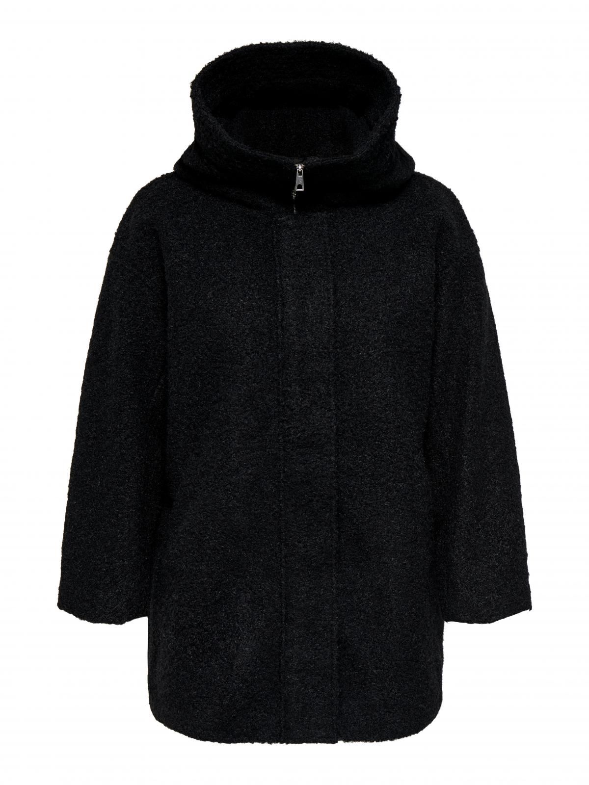 온리 빅사이즈 후드 롱 코트 15370185_2161 BLACK / BLACK - 상세 이미지 3