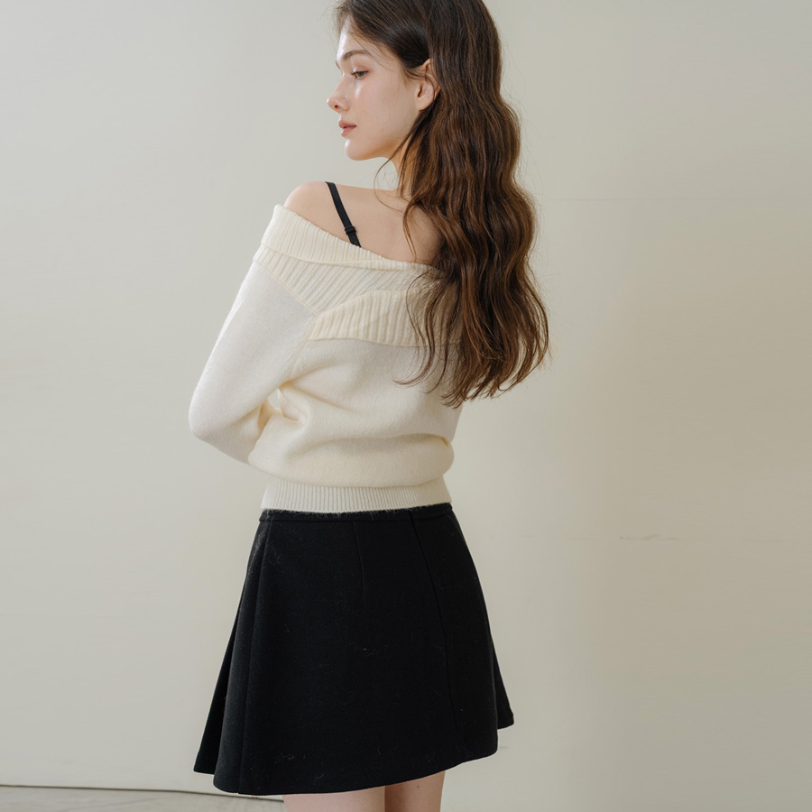 소프트 웜 플리츠 A라인 미니 스커트 (BLACK, 2 SIZE) 이미지 6