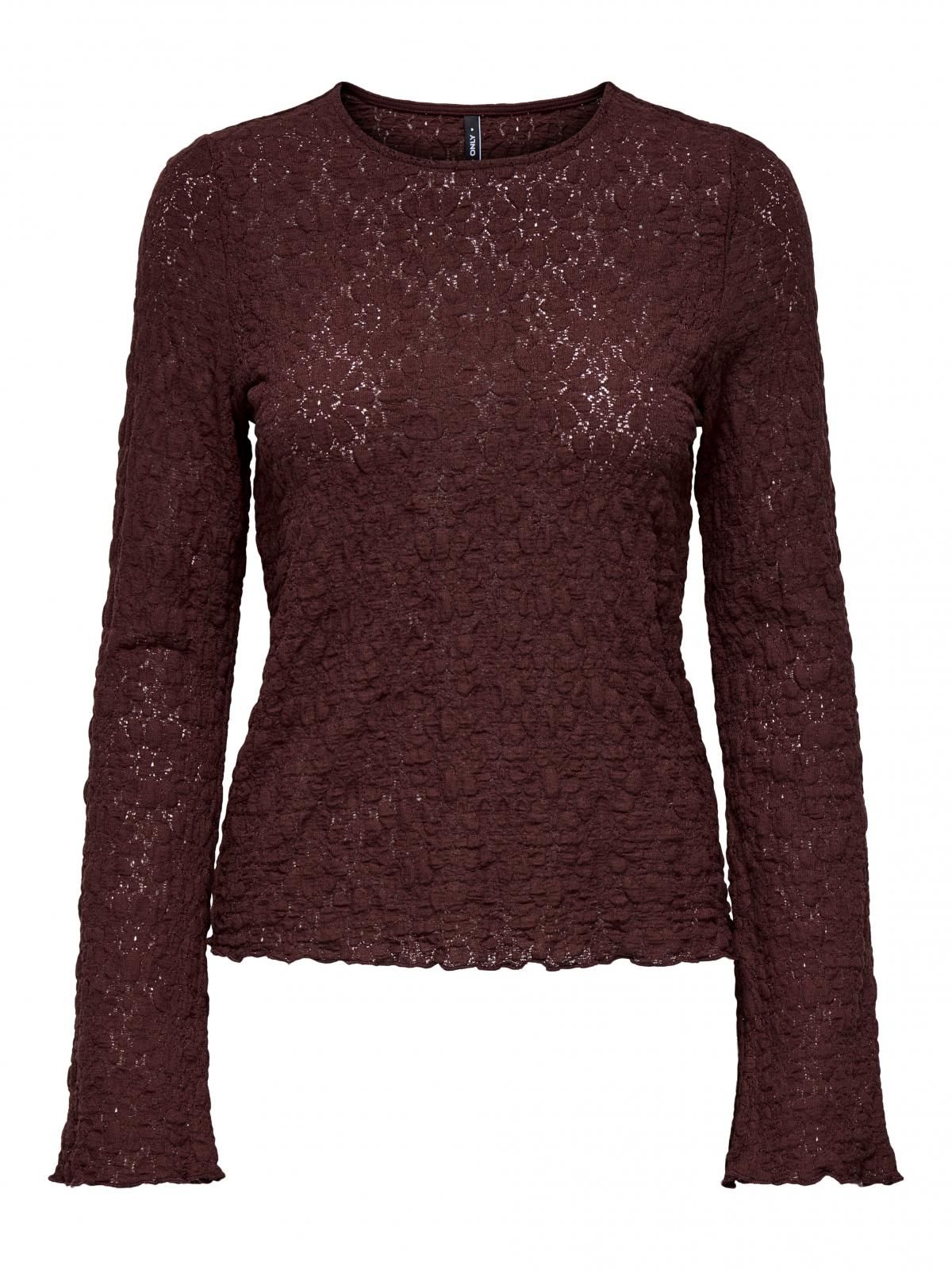 온리 레이스 볼륨소매 엑스트라롱 탑 15364743_1007 PURPLE / DECADENT CHOCOLATE - 상세 이미지 3