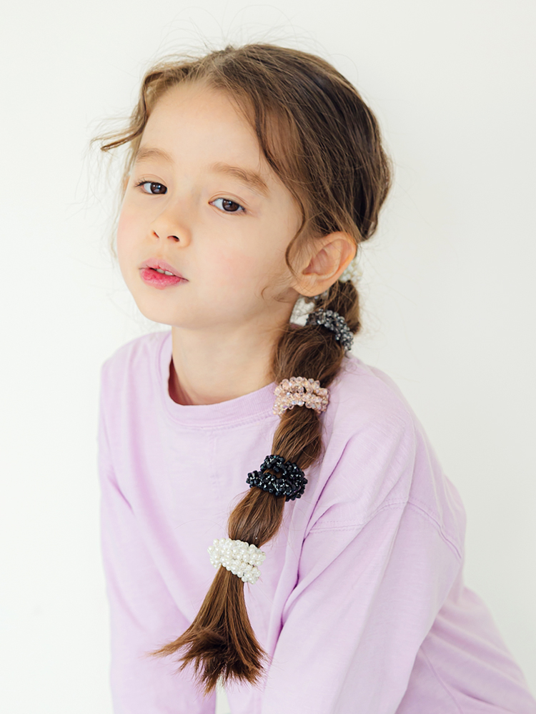 본네 비즈 스크런치 유아헤어끈