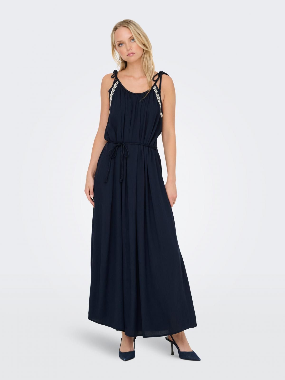 제이디와이 네이비 브이넥 스트랩 벨티드 롱 원피스 15367118_2077_1246171 - 상세 이미지 5