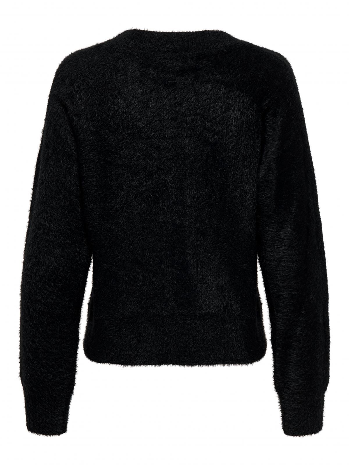 온리 베이직 브이넥 니트 가디건 15259564_2161 BLACK / BLACK - 상세 이미지 4