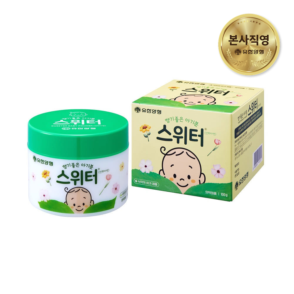 유한양행 스위터 아기분 신생아 땀띠 베이비 파우더 100g, 1개