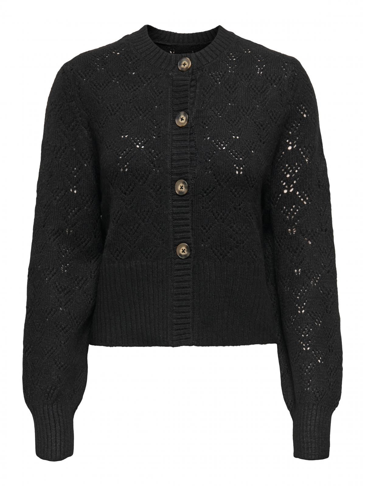 제이디와이 트렌디 라운드넥 니트 버튼 카디건 15355619_2161 BLACK / BLACK - 상세 이미지 3