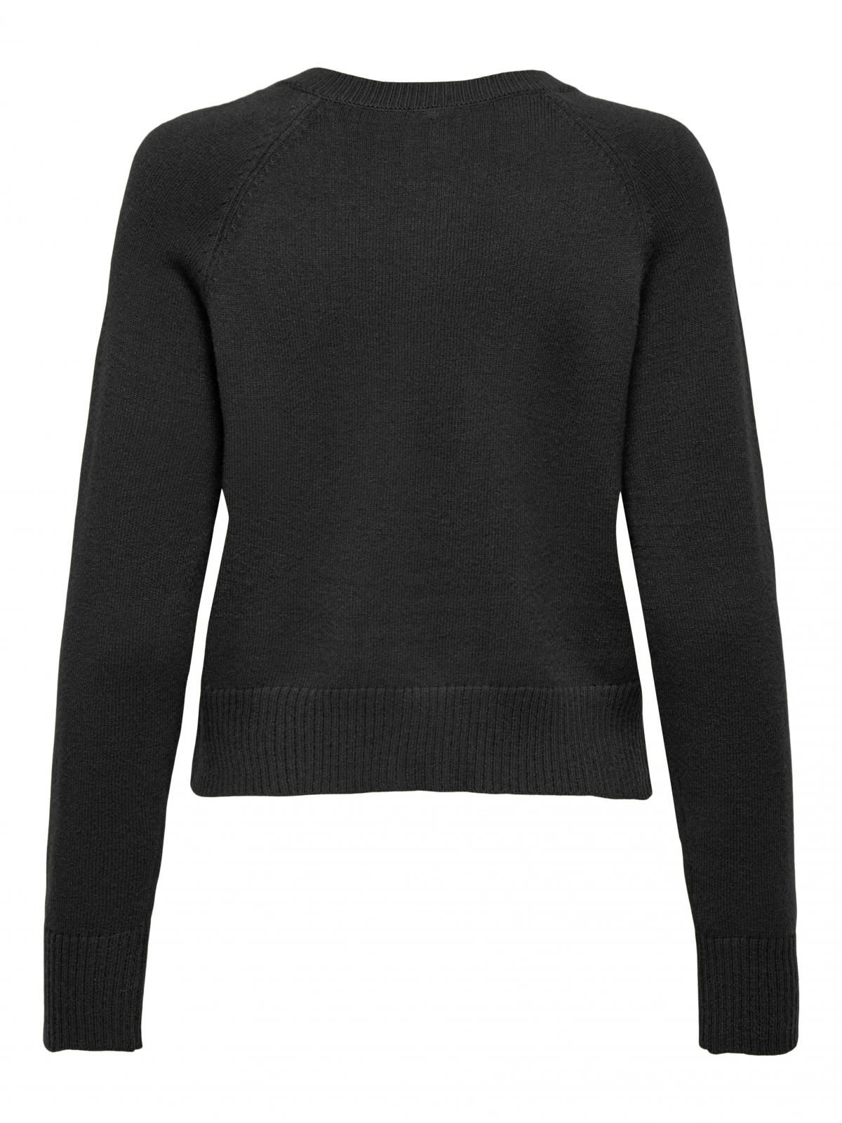 온리 베이직 라운드넥 니트 카디건 블랙 15372940_2383_1267319 GREY / DARK GREY MELANGE - 상세 이미지 2