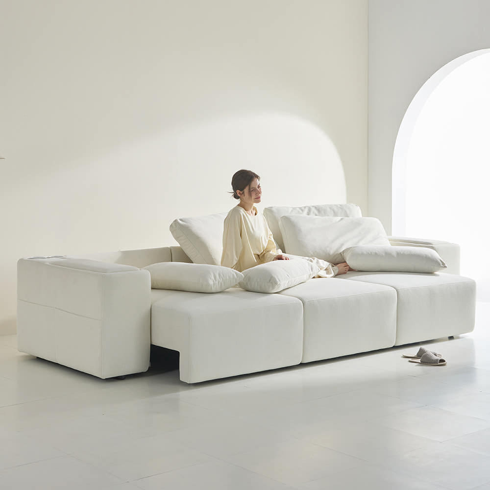 4인용 타이보텍스 모션 소파 리클라이너 슬라이딩 무빙 패브릭 쇼파 450 V2