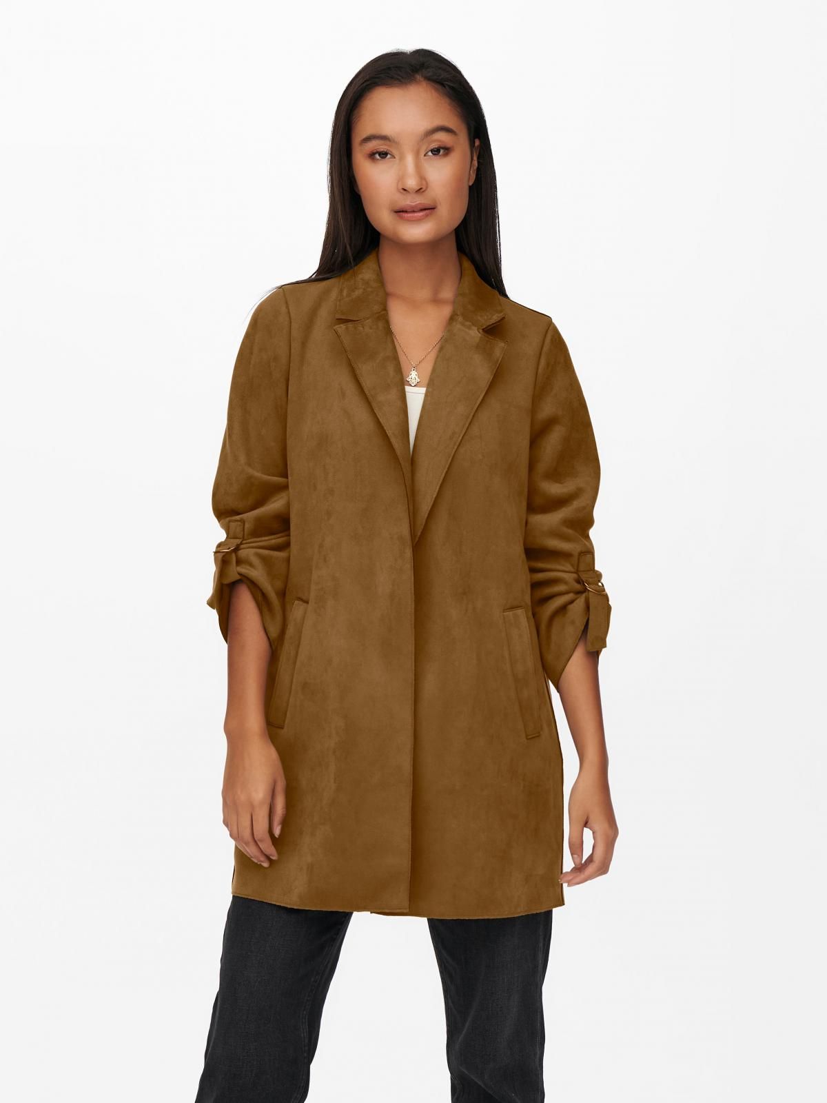 온리 테일러드 브라운 롱코트 15179864_409 BROWN / COGNAC - 상품 이미지