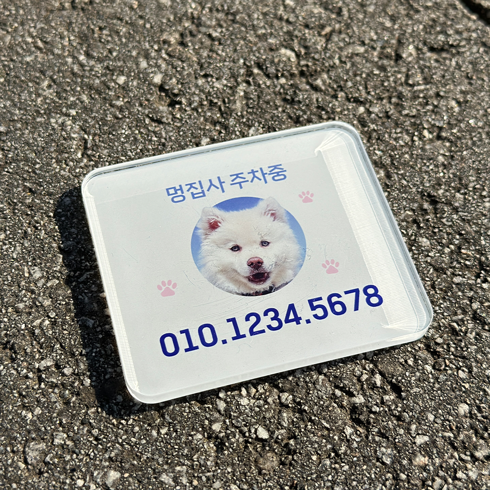 강아지 고양이 반려동물 사진 주차번호판 전화번호 차량용품 새차선물 맞춤 연락처 커스텀 이미지 8
