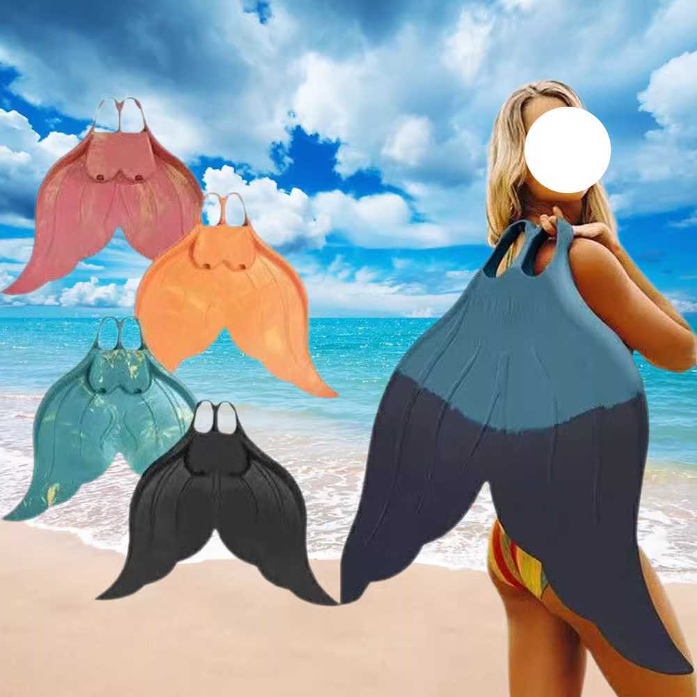 인어핀 머메이드핀 수영장 체험용 프리다이빙 장비 오렌지(S-L) - 상세 이미지 3